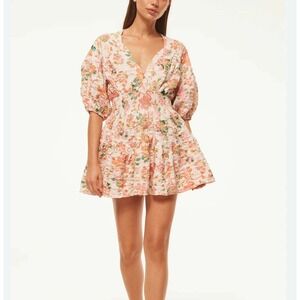 New $280 MISA Los Angeles Designer Romantic Feminine Tiered‎ Floral Dress Sz XS